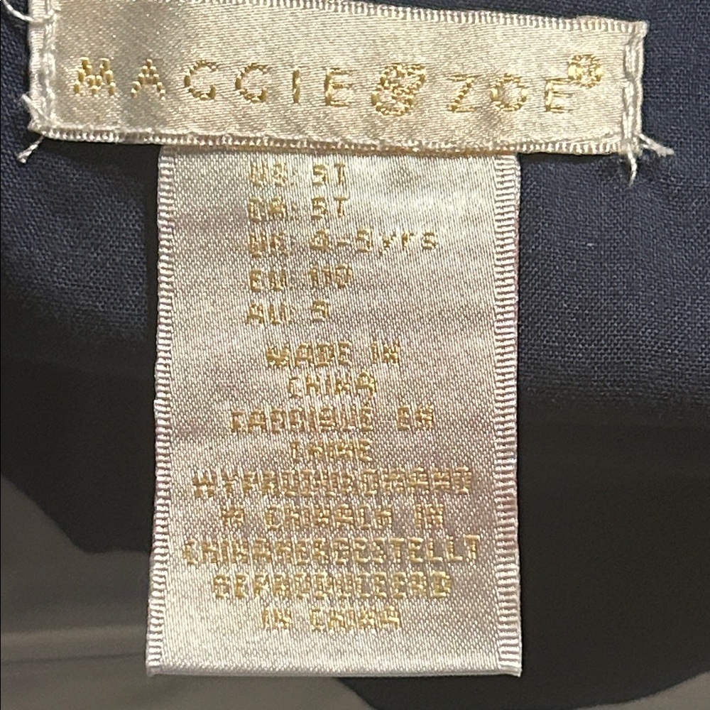 Maggie & Zoe Navy Anchor Print Dress with Gold Bow - Picture 4 of 5